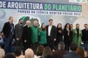 O governador Carlos Massa Ratinho Junior participa nesta segunda-feira (26) do anúncio do vencedor do concurso nacional para seleção do projeto do planetário do Parque da Ciência Newton Freire Maia, em Pinhais