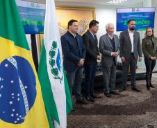 O governador em exercício Darci Piana e o secretario de Educação Roni Miranda, anunciam nesta terça-feira (02) a construção do novo Colégio Estadual Iolando Taques Fonseca