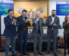 O governador em exercício Darci Piana e o secretario de Educação Roni Miranda, anunciam nesta terça-feira (02) a construção do novo Colégio Estadual Iolando Taques Fonseca