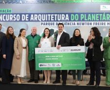 O governador Carlos Massa Ratinho Junior participa nesta segunda-feira (26) do anúncio do vencedor do concurso nacional para seleção do projeto do planetário do Parque da Ciência Newton Freire Maia, em Pinhais