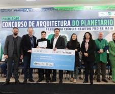 O governador Carlos Massa Ratinho Junior participa nesta segunda-feira (26) do anúncio do vencedor do concurso nacional para seleção do projeto do planetário do Parque da Ciência Newton Freire Maia, em Pinhais