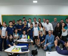 O governador Carlos Massa Ratinho Junior inaugurou nesta terça-feira (11) a nova unidade do Colégio Estadual Jardim Gisella, em Toledo, no Oeste do Paraná. 