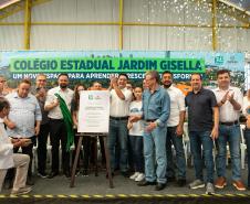 O governador Carlos Massa Ratinho Junior inaugurou nesta terça-feira (11) a nova unidade do Colégio Estadual Jardim Gisella, em Toledo, no Oeste do Paraná. 