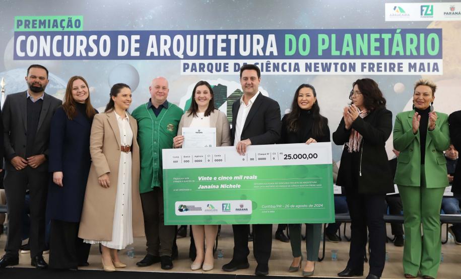 O governador Carlos Massa Ratinho Junior participa nesta segunda-feira (26) do anúncio do vencedor do concurso nacional para seleção do projeto do planetário do Parque da Ciência Newton Freire Maia, em Pinhais