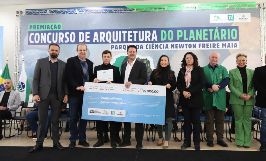 O governador Carlos Massa Ratinho Junior participa nesta segunda-feira (26) do anúncio do vencedor do concurso nacional para seleção do projeto do planetário do Parque da Ciência Newton Freire Maia, em Pinhais