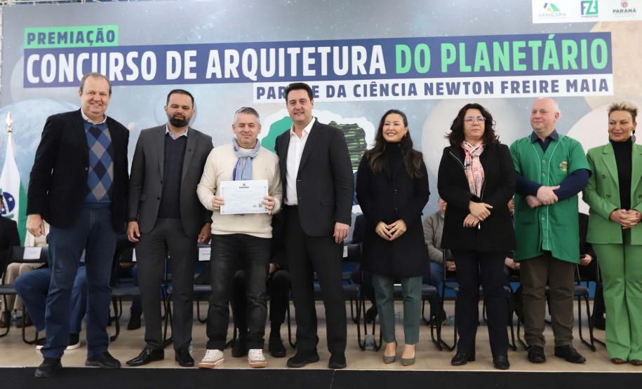 O governador Carlos Massa Ratinho Junior participa nesta segunda-feira (26) do anúncio do vencedor do concurso nacional para seleção do projeto do planetário do Parque da Ciência Newton Freire Maia, em Pinhais