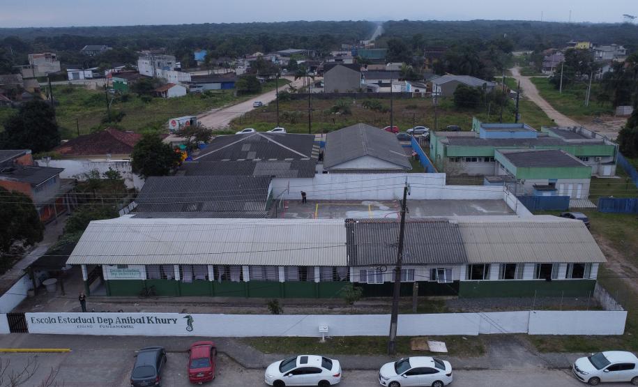 Novo prédio da escola Deputado Aníbal Khury em Guaratuba tem 65% das obras executadas