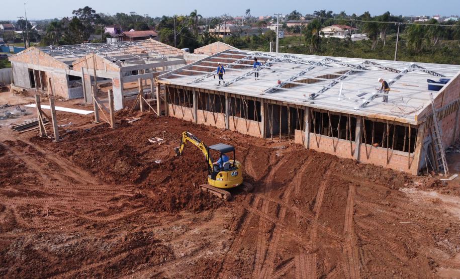 Novo prédio da escola Deputado Aníbal Khury em Guaratuba tem 65% das obras executadas