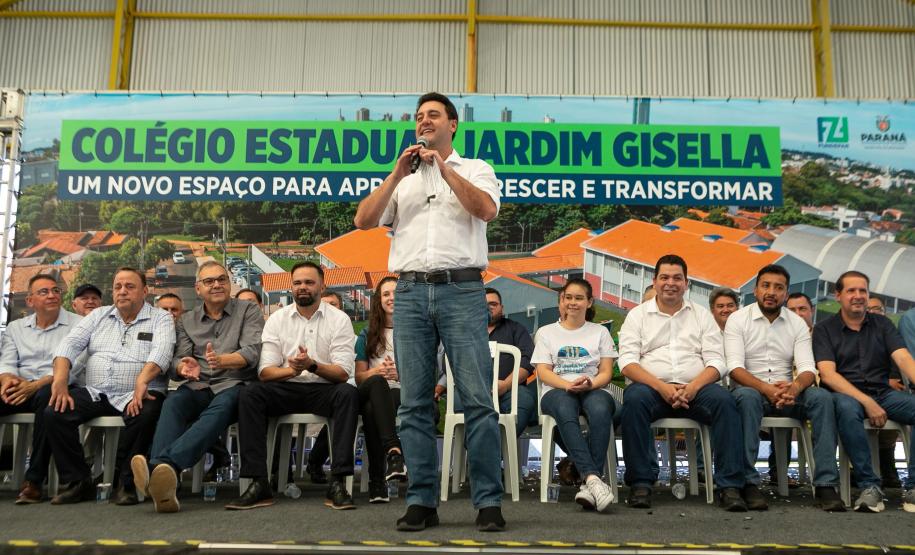 O governador Carlos Massa Ratinho Junior inaugurou nesta terça-feira (11) a nova unidade do Colégio Estadual Jardim Gisella, em Toledo, no Oeste do Paraná.