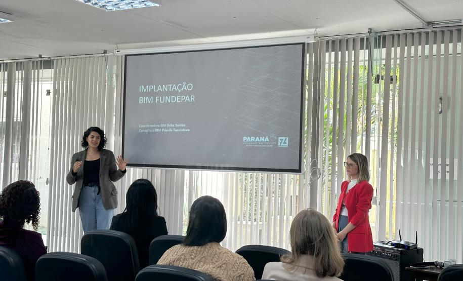 Érika Santos e Priscila Tucunduva apresentaram o planejamento da implantação do BIM